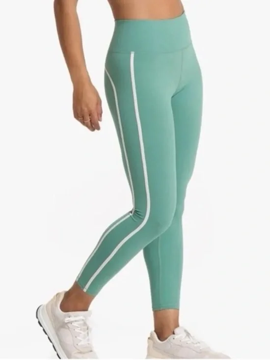 Vuori Women's Track Leggings - Celadon Green / White Piping - Size S - Picture 2 of 11